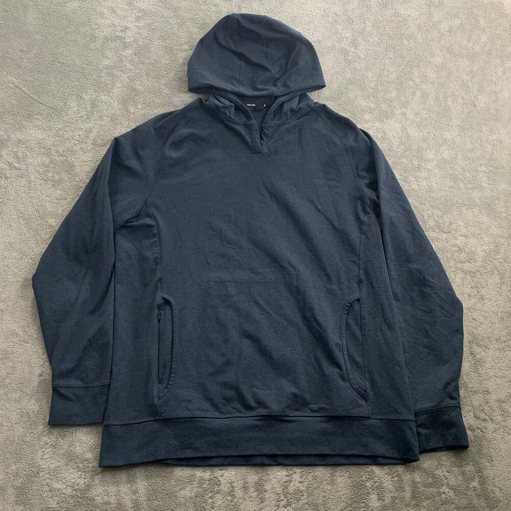 Public Rec Politan Hoodie Men Large Blue Pockets Sweater Stretch Performance Gym